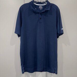 Slazenger Shirt Adult Large Blue Golf Polo Athletic Short Sleeve Logo Rugby Men